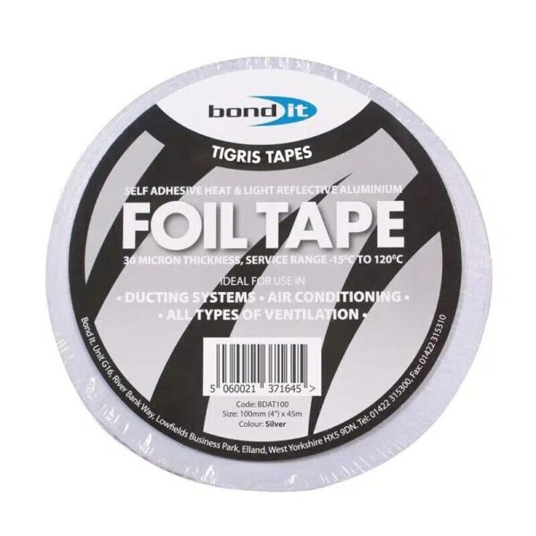 BOND IT ALUMINIUM FOIL TAPE - 100MM x 45M BDAT100